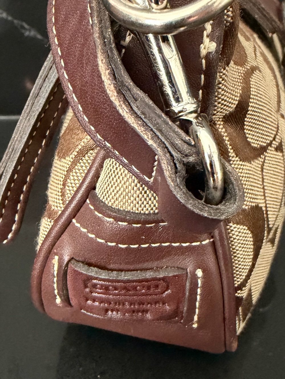 Rare USA Made Coach 6094 Signature Demi Y2K Baguette Bag - Picture 4 of 11